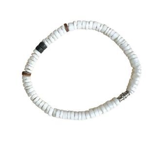 White Shell Heishi Bead Bracelet